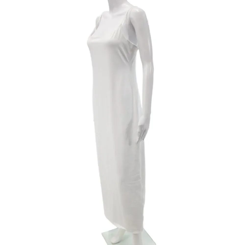 Aritzia Women Bodycon Dress White Sleeveless Scoop Neck Long Size L